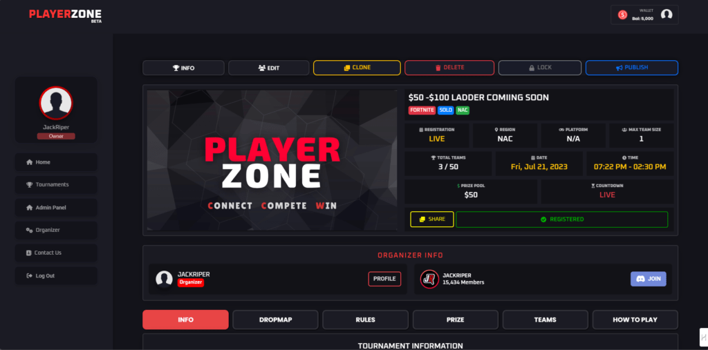 eSports Tournament Platform Project